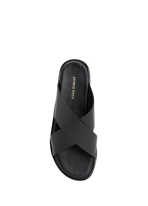 George Hogg Siyah George Hogg Rahat Erkek Günlük Deri Terlik