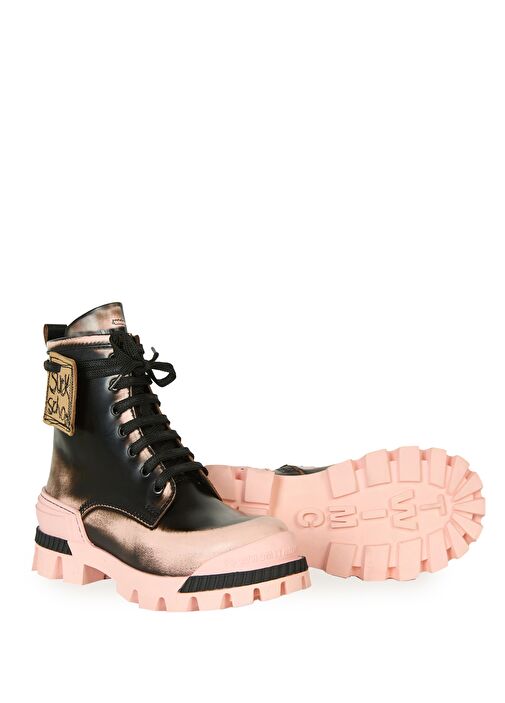 Boson Siyah Pembe Çocuk Deri Bot - Görsel 3