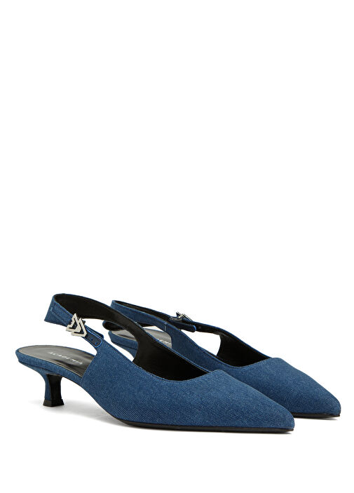 Lacivert Denim Topuklu Ayakkabı - Görsel 8