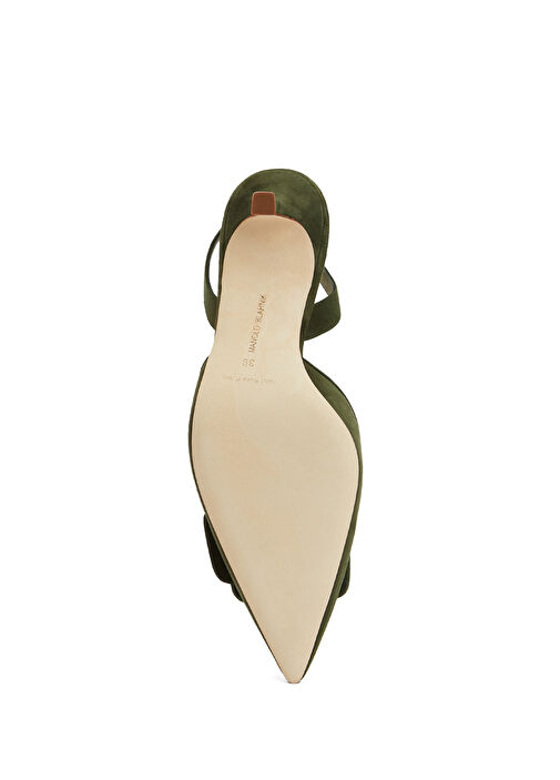 Haki Deri Topuklu Ayakkabı - Görsel 6