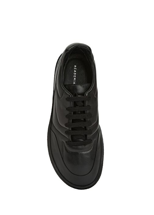 Siyah Erkek Deri Sneaker - Görsel 5