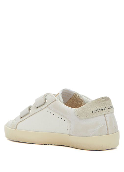 Old School Beyaz Unisex Çocuk Deri Sneaker - Görsel 4