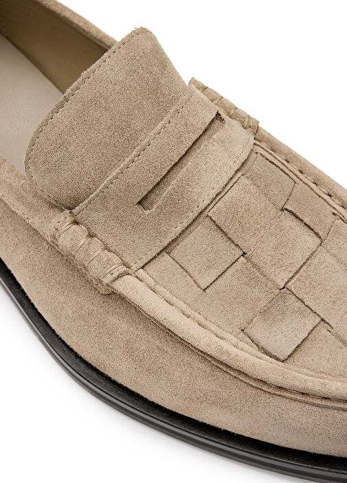 Bej Erkek Süet Loafer - Görsel 6