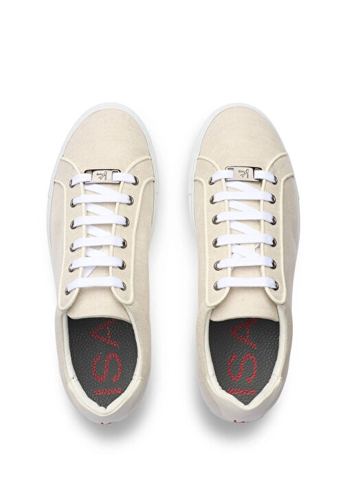 Bej Erkek Keten Sneaker - Görsel 4