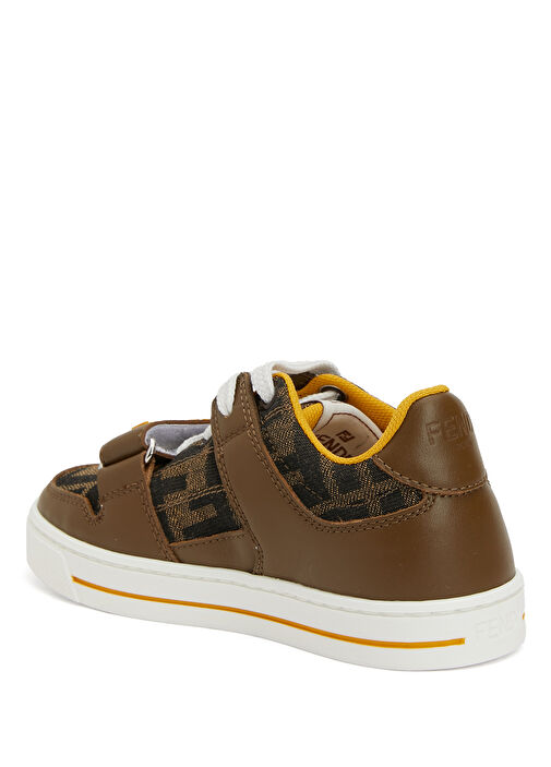 Kahverengi Çocuk Deri Sneaker - Görsel 4