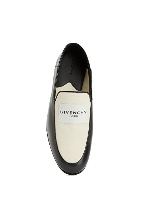 Label Siyah Beyaz Kadın Deri Loafer - Görsel 5