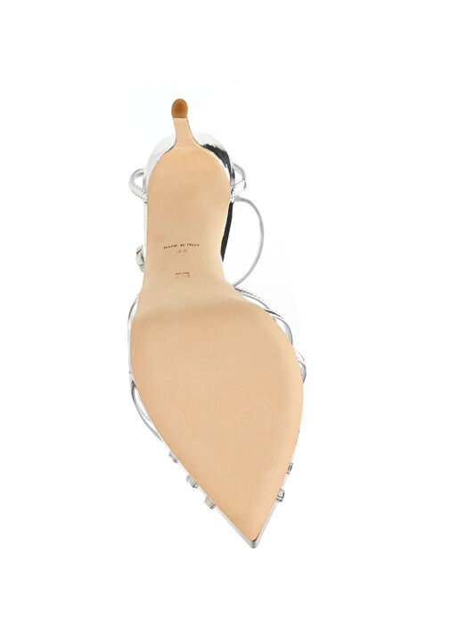 Gümüş Aksesuar Detaylı Kadın Sandalet - Görsel 6