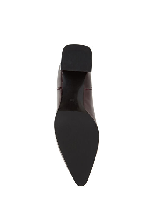 Bordo Kroko Desenli Kadın Deri Bot - Görsel 6