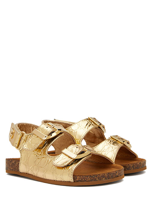 Gold Kız Çocuk Deri Sandalet - Görsel 3