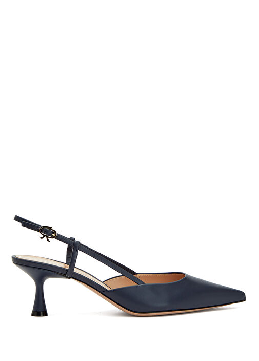 Gianvito Rossi Mavi Deri Topuklu Ayakkabı model görseli