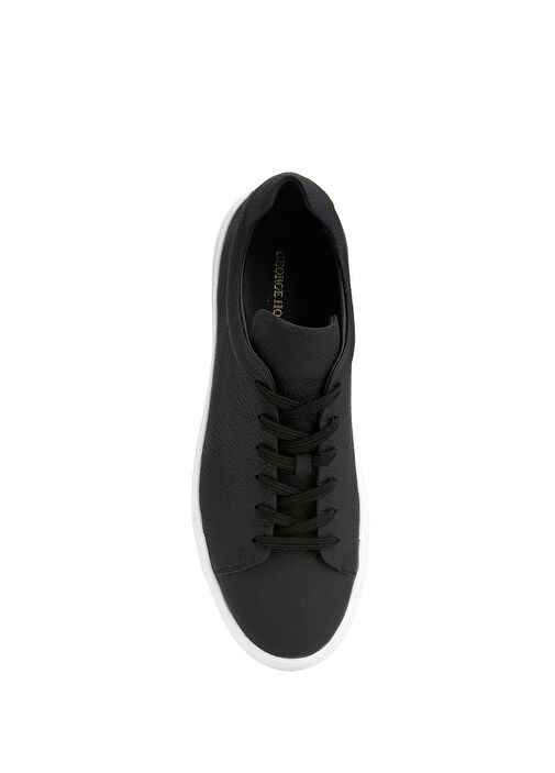 Siyah Erkek Deri Sneaker - Görsel 5