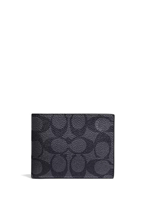 Leather Wallet Black Coach Wallet Men Buy Coach Men's Trifold