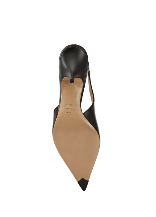 Siyah Deri Topuklu Ayakkabı - Görsel 6