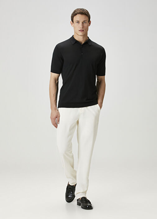Black John Smedley Black Men Adrian Black Short Sleeve Polo