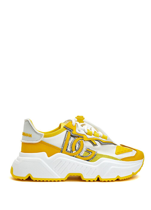 Dolce&Gabbana - Daymaster Sarı Beyaz Kadın Sneaker - Beyaz-Sari