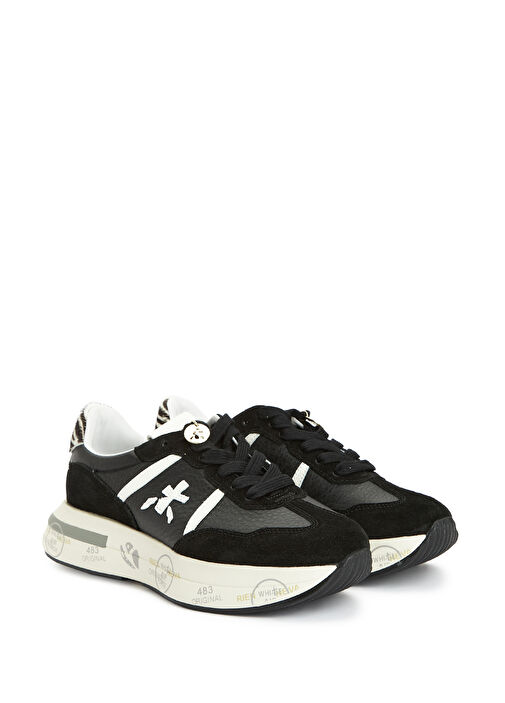 Cassie Siyah Beyaz Kadın Deri Sneaker - Görsel 3