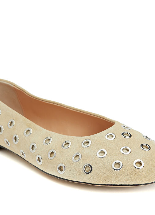 Bej Kapsül Detaylı Deri Babet - Görsel 7