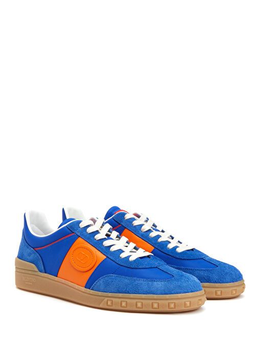 Mavi Turuncu Erkek Deri Sneaker - Görsel 3