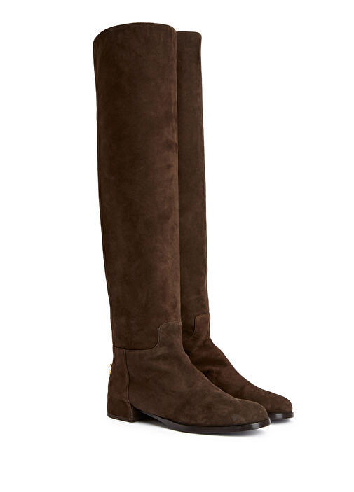 Koyu Kahverengi Kadın Süet Çizme - Görsel 3