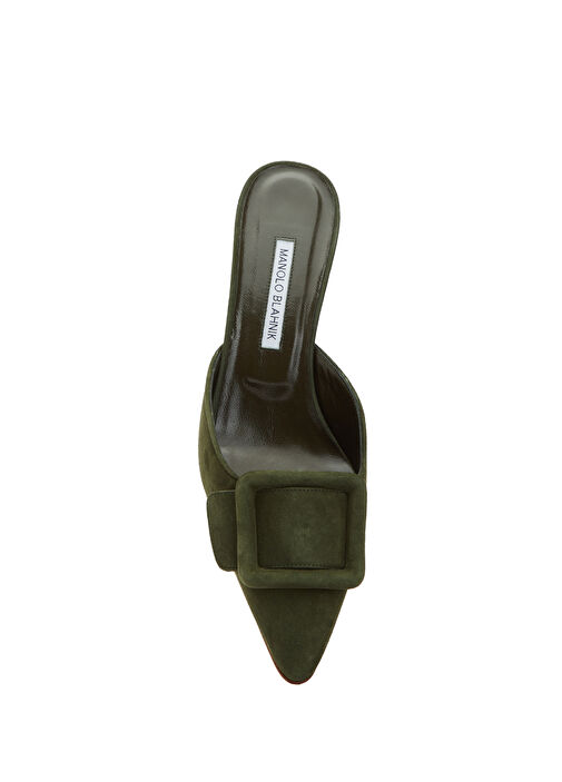 Maysale Haki Kadın Süet Terlik - Görsel 5