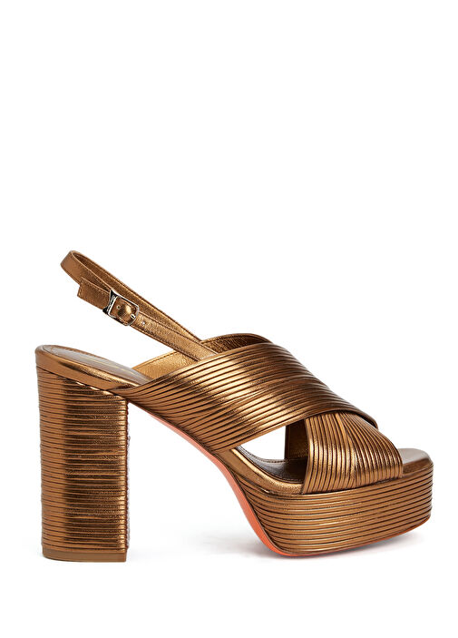 Sand Bronz Kadın Deri Sandalet - Görsel 2