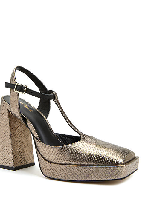 Bronz Kadın Deri Sandalet - Görsel 12