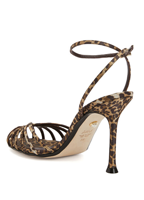 Ally Leopar Desenli Kadın Deri Sandalet - Görsel 4