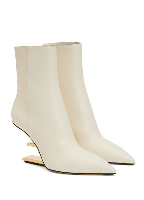 First Krem Kadın Deri Çizme - Görsel 3