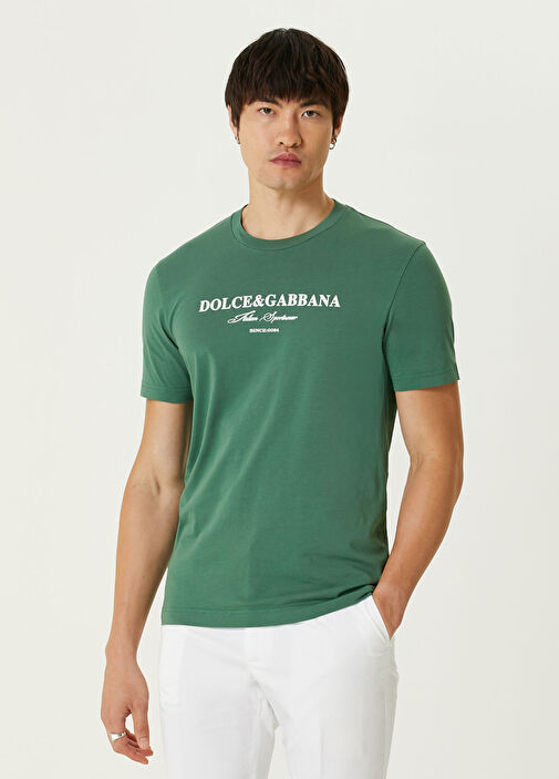 Dolce&Gabbana - Yeşil Logo Nakışlı T-shirt - Yeşil
