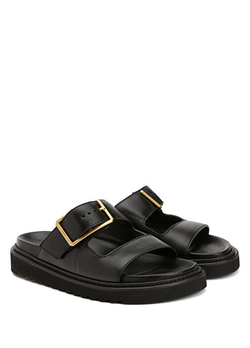 Cecilia Alpha Siyah Kadın Deri Sandalet - Görsel 3