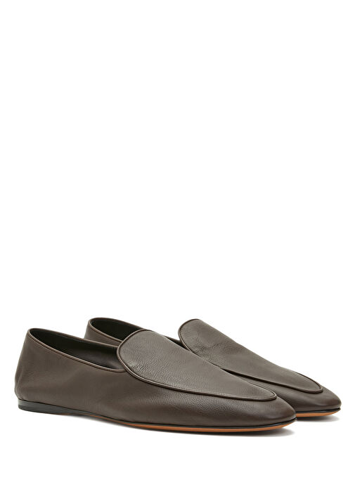 Kahverengi Kadın Deri Loafer - Görsel 3