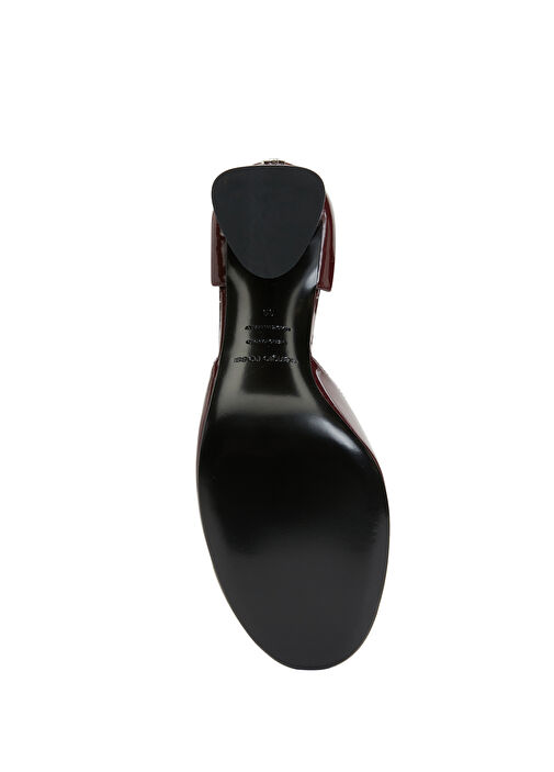 Bordo Deri Topuklu Ayakkabı - Görsel 6