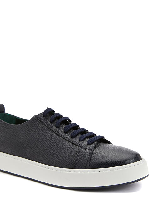 Siyah Desenli Erkek Deri Sneaker - Görsel 7