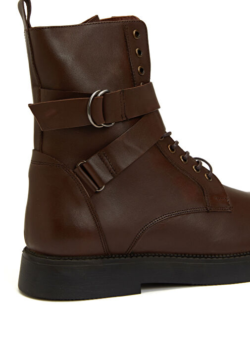 Kahverengi Kadın Deri Bot - Görsel 7