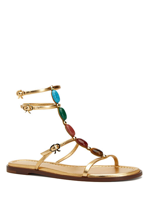 Gold Kadın Deri Sandalet - Görsel 3