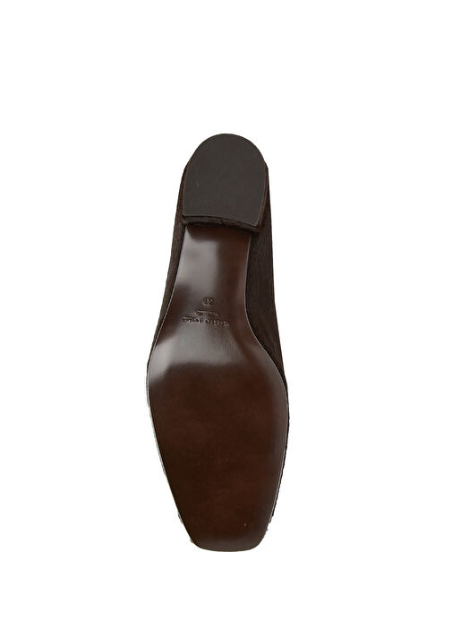 Koyu Kahverengi Kadın Deri Loafer - Görsel 6