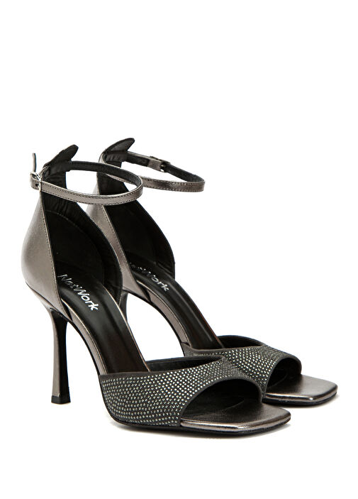 Platin Kadın Deri Sandalet - Görsel 3