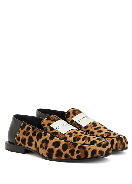 Label Leopar Kadın Deri Loafer - Görsel 3