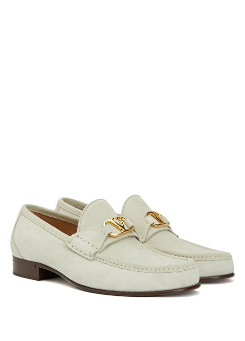 Valentino Garavani Ekru Valentino Garavani Süet Erkek Loafer