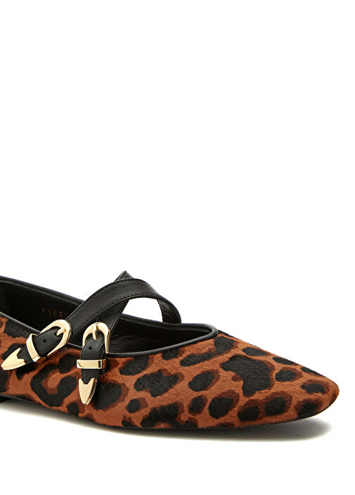 Leopar Desen Kadın Deri Babet - Görsel 7