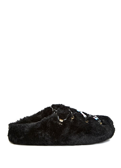 Siyah Kadın Shearling Terlik - Görsel 2
