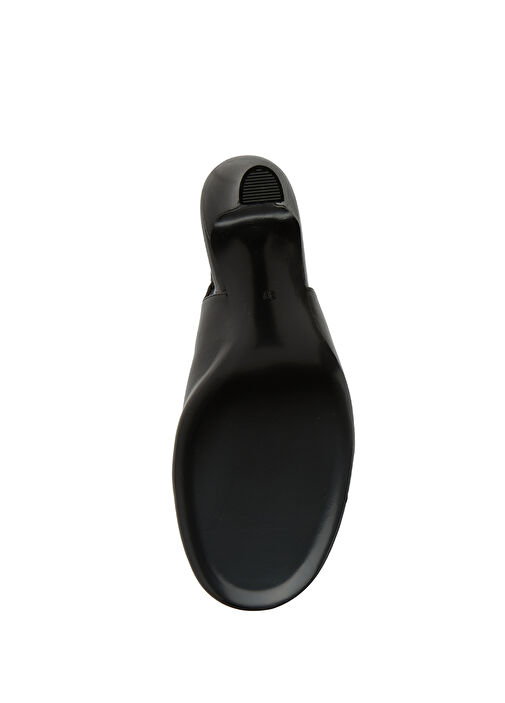 Siyah Deri Topuklu Ayakkabı - Görsel 6