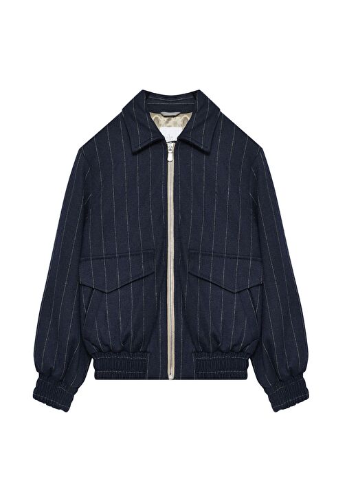 Lacivert Çizgili Erkek Çocuk Ceket