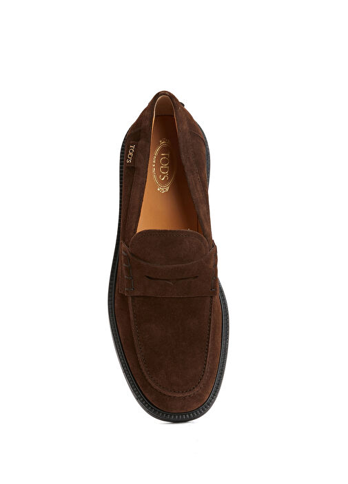 Koyu Kahverengi Kadın Süet Loafer - Görsel 4