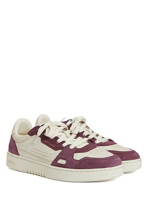 Beyaz Bordo Kadın Deri Sneaker - Görsel 3