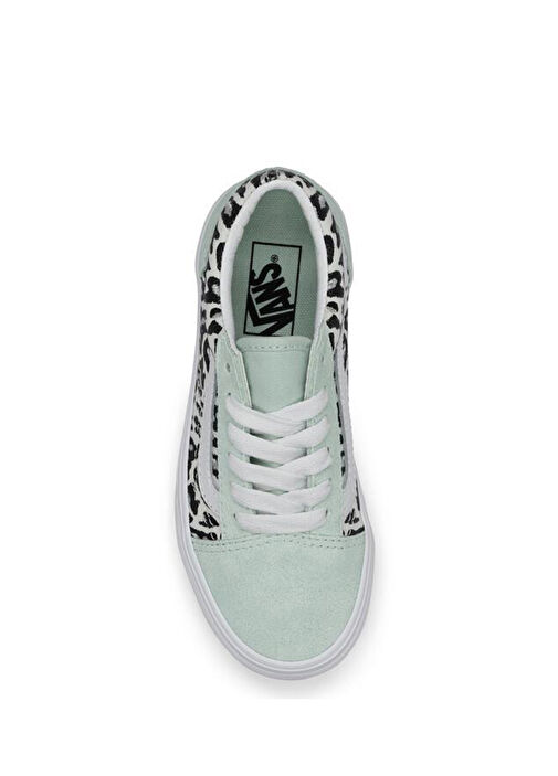 Old Skool Yeşil Unisex Çocuk Deri Sneaker - Görsel 3