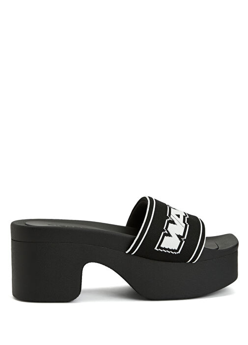 Webbing Siyah Logo Detaylı Kadın Terlik - Görsel 2