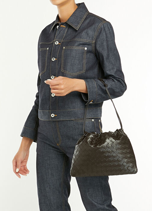 Bottega Veneta Kahve-Altin Kadın Dustbag Medium Kahve Gold Kadın