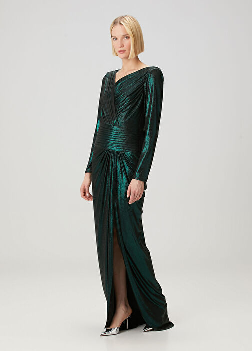 Tadashi Shoji - Jonise Dark Green Maxi Evening Dress