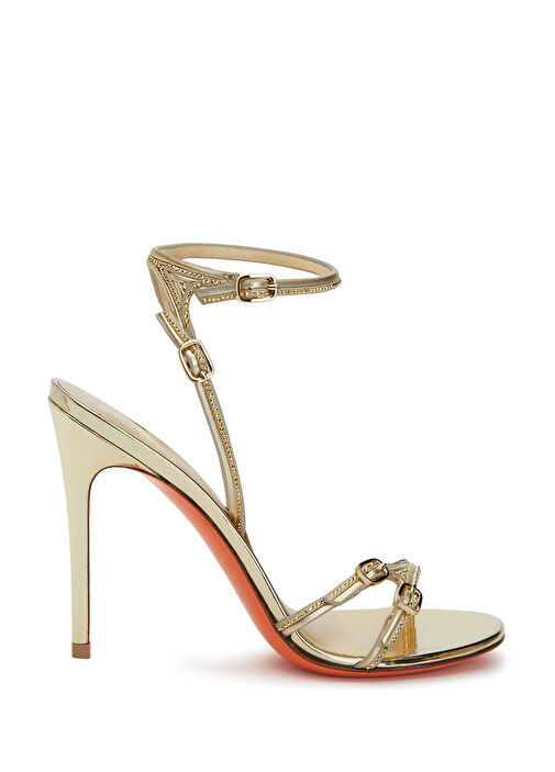 Gold Mikro Taşlı Kadın Sandalet - Görsel 2